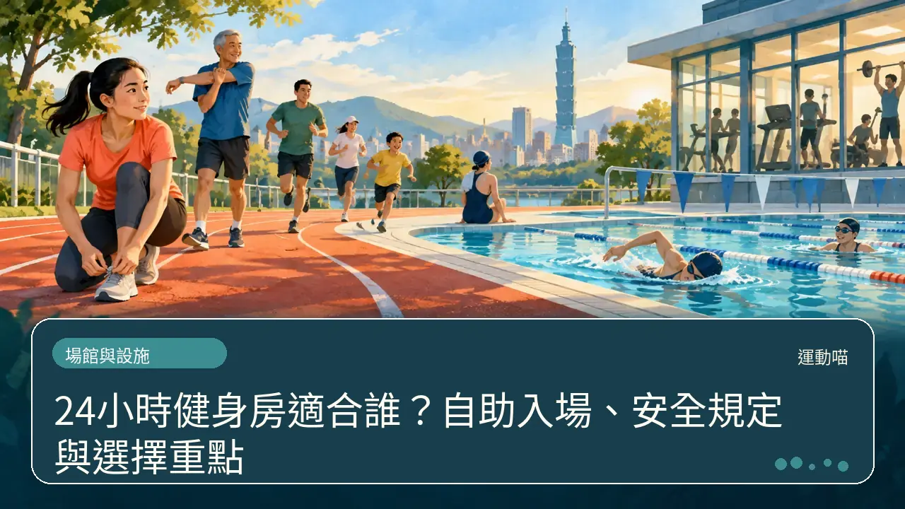 24小時健身房適合誰？自助入場、安全規定與選擇重點主題插畫