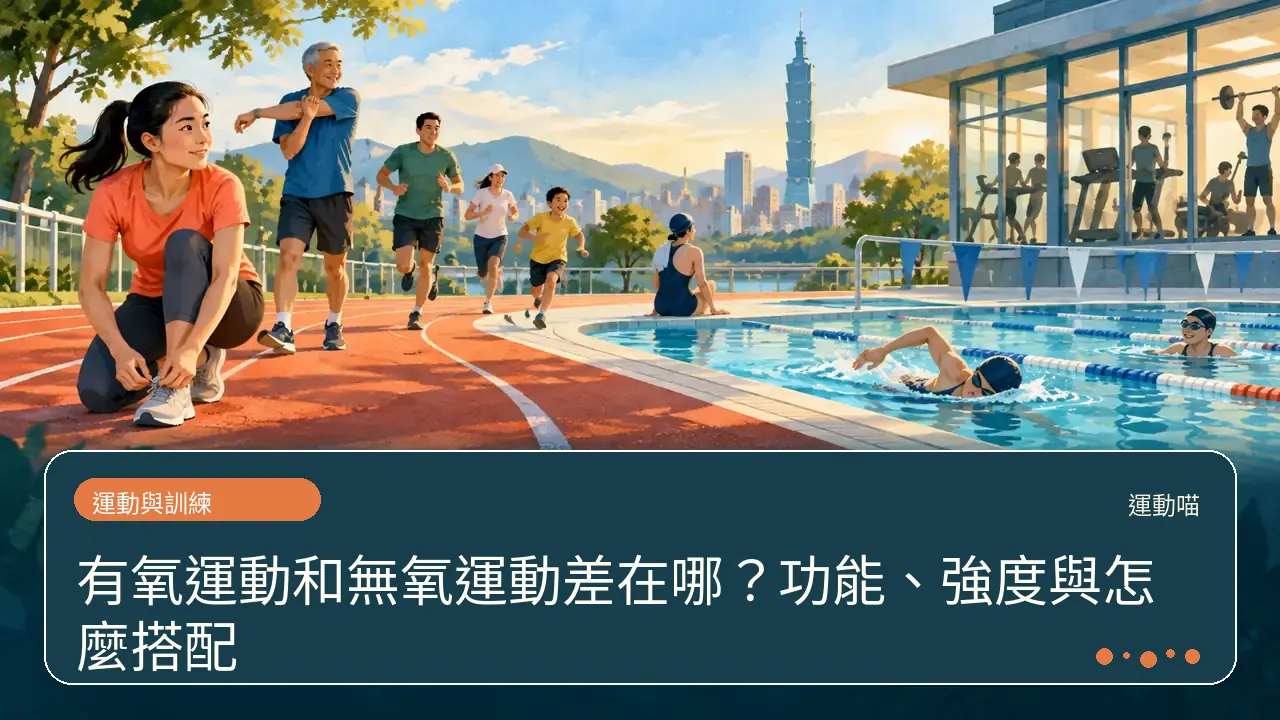 有氧運動和無氧運動差在哪？功能、強度與怎麼搭配主題插畫
