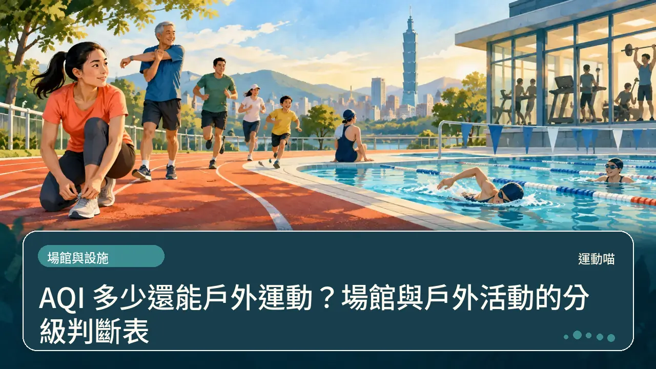 AQI 多少還能戶外運動？場館與戶外活動的分級判斷表主題插畫