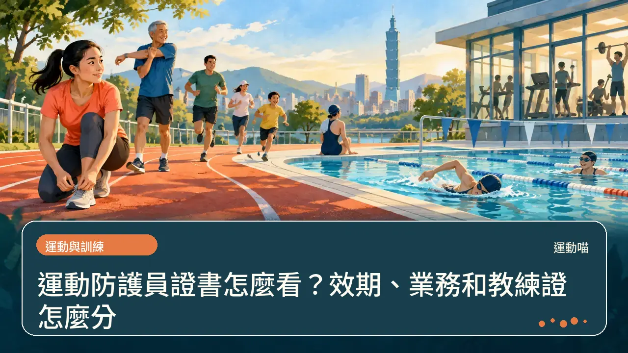 運動防護員證書怎麼看?效期、業務和教練證怎麼分主題插畫