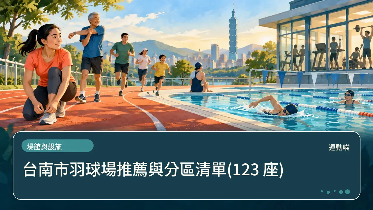 台南市羽球場推薦與分區清單(123 座)主題插畫