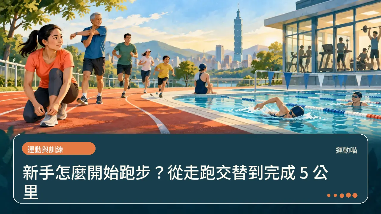 新手怎麼開始跑步?從走跑交替到完成 5 公里主題插畫