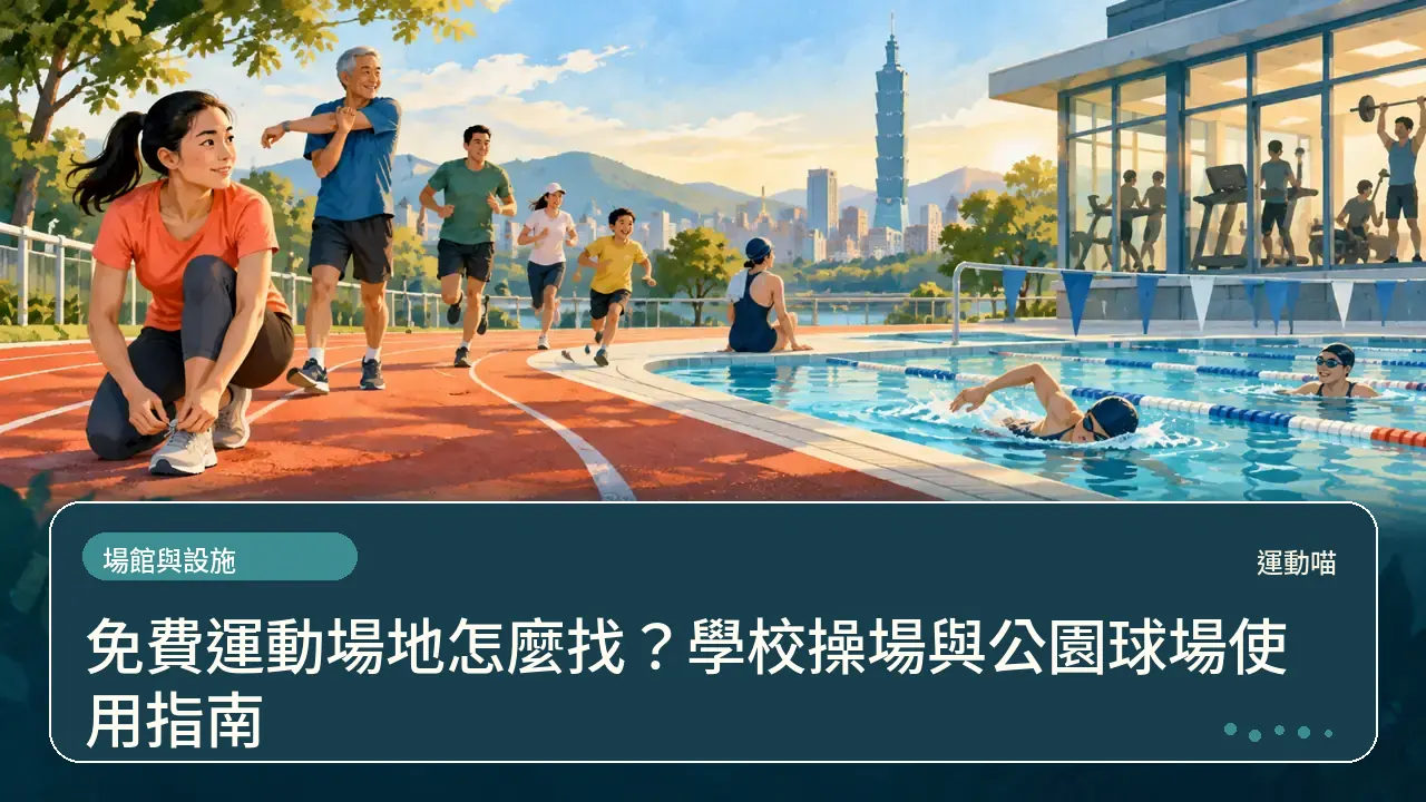 免費運動場地怎麼找?學校操場與公園球場使用指南主題插畫