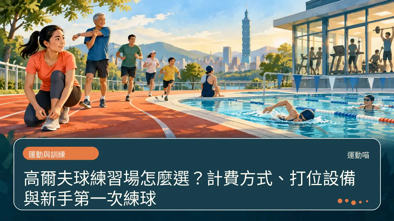 高爾夫球練習場怎麼選？計費方式、打位設備與新手第一次練球主題插畫