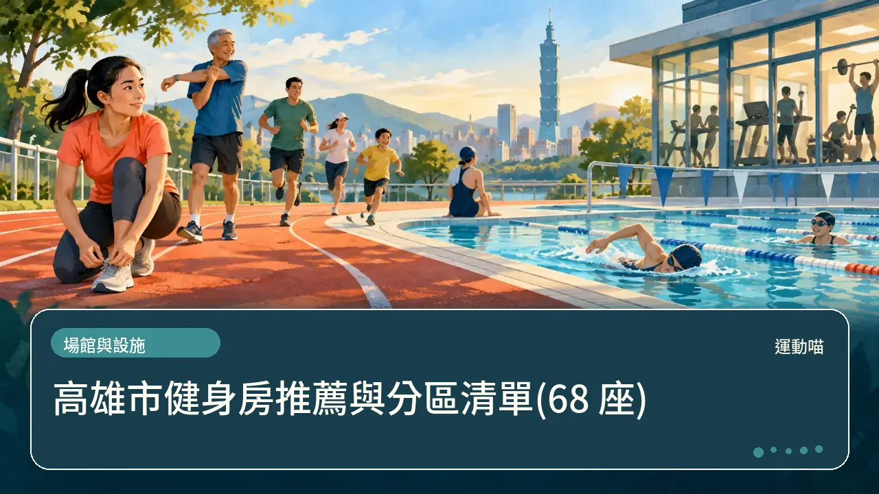 高雄市健身房推薦與分區清單(68 座)主題插畫