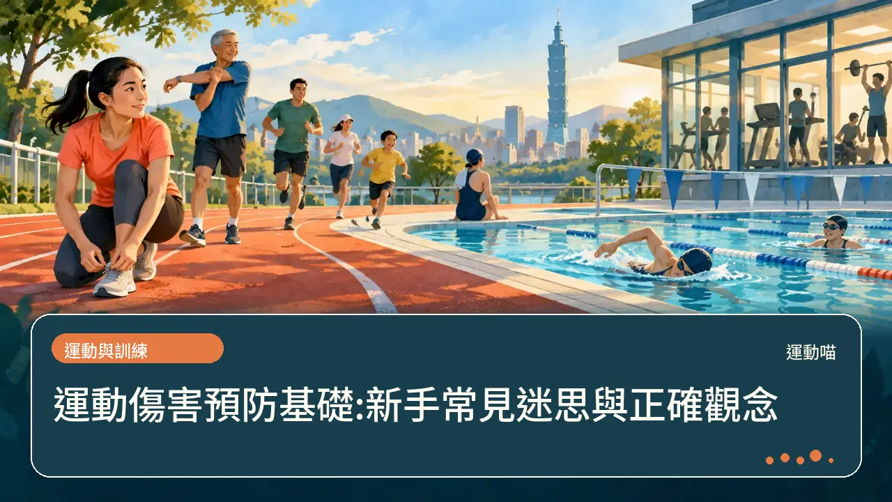 運動傷害預防基礎:新手常見迷思與正確觀念主題插畫