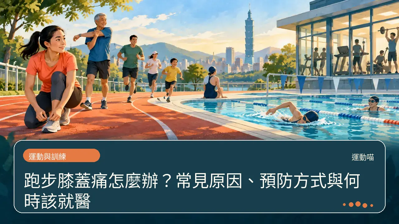 跑步膝蓋痛怎麼辦?常見原因、預防方式與何時該就醫主題插畫