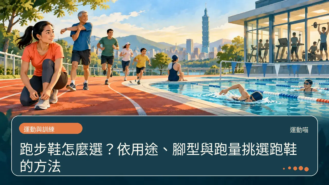 跑步鞋怎麼選?依用途、腳型與跑量挑選跑鞋的方法主題插畫