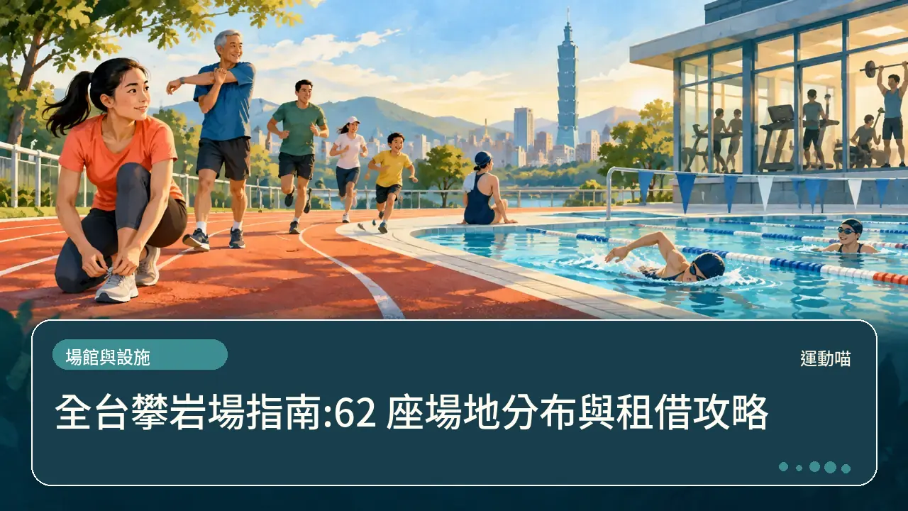 全台攀岩場指南:62 座場地分布與租借攻略主題插畫