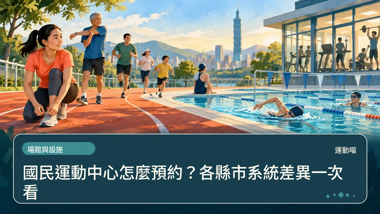 國民運動中心怎麼預約？各縣市系統差異一次看主題插畫