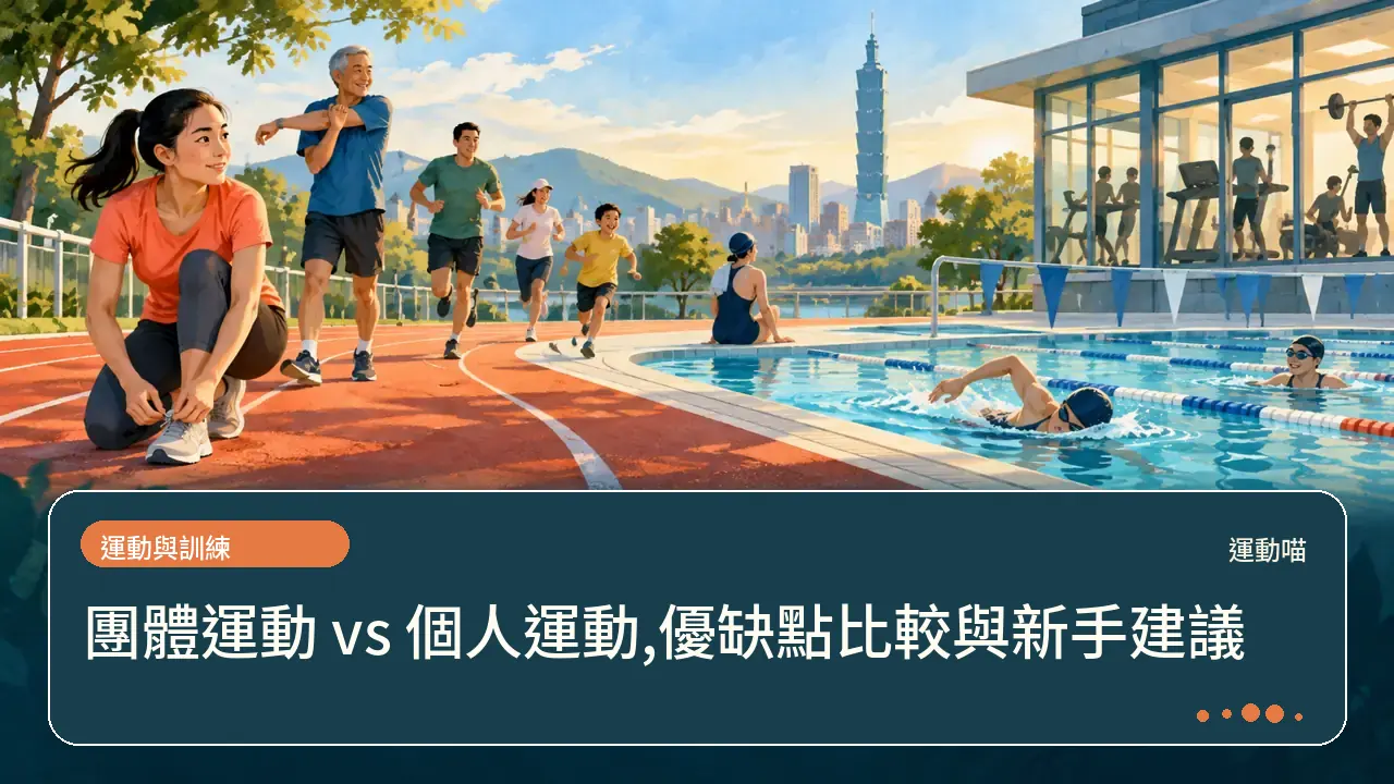 團體運動 vs 個人運動,優缺點比較與新手建議主題插畫