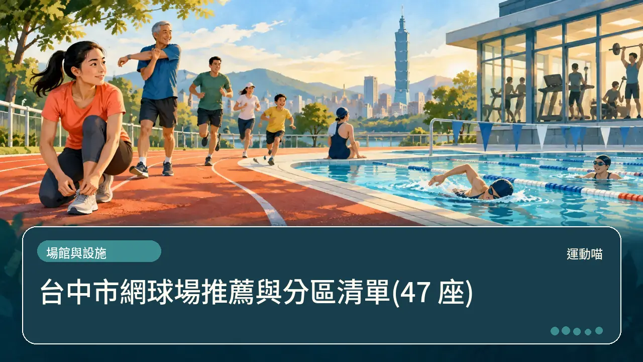 台中市網球場推薦與分區清單(47 座)主題插畫