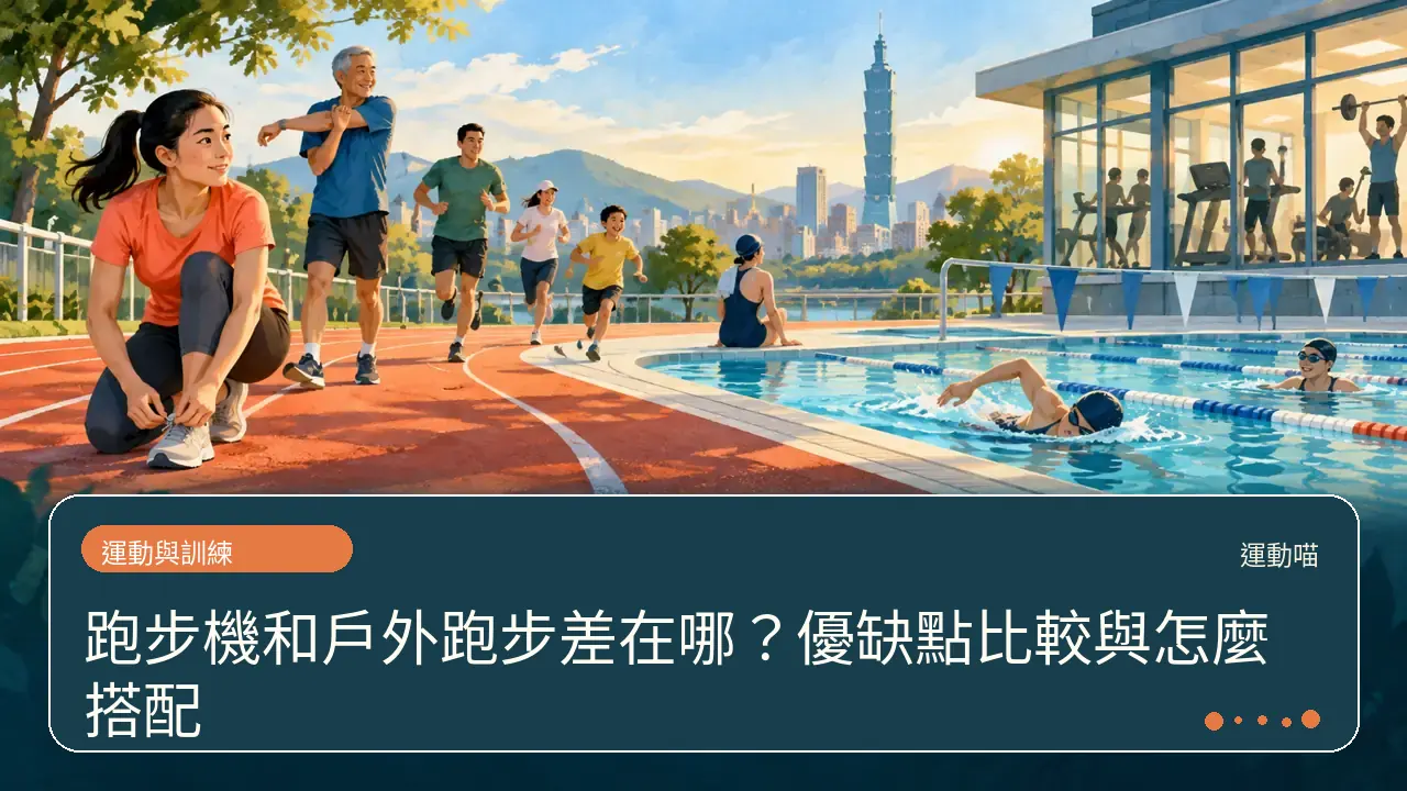 跑步機和戶外跑步差在哪？優缺點比較與怎麼搭配主題插畫