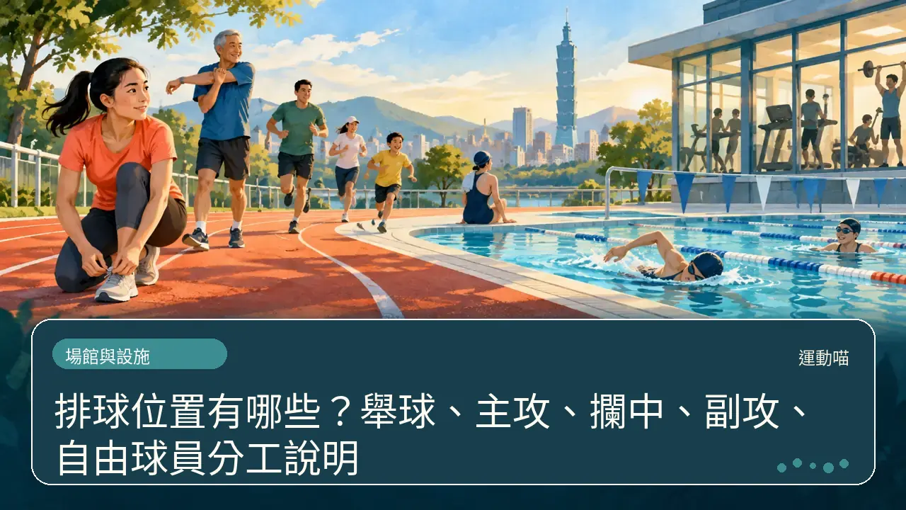 排球位置有哪些?舉球、主攻、攔中、副攻、自由球員分工說明主題插畫