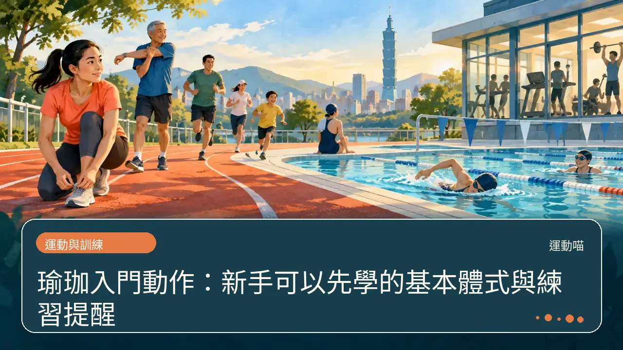 瑜珈入門動作:新手可以先學的基本體式與練習提醒主題插畫
